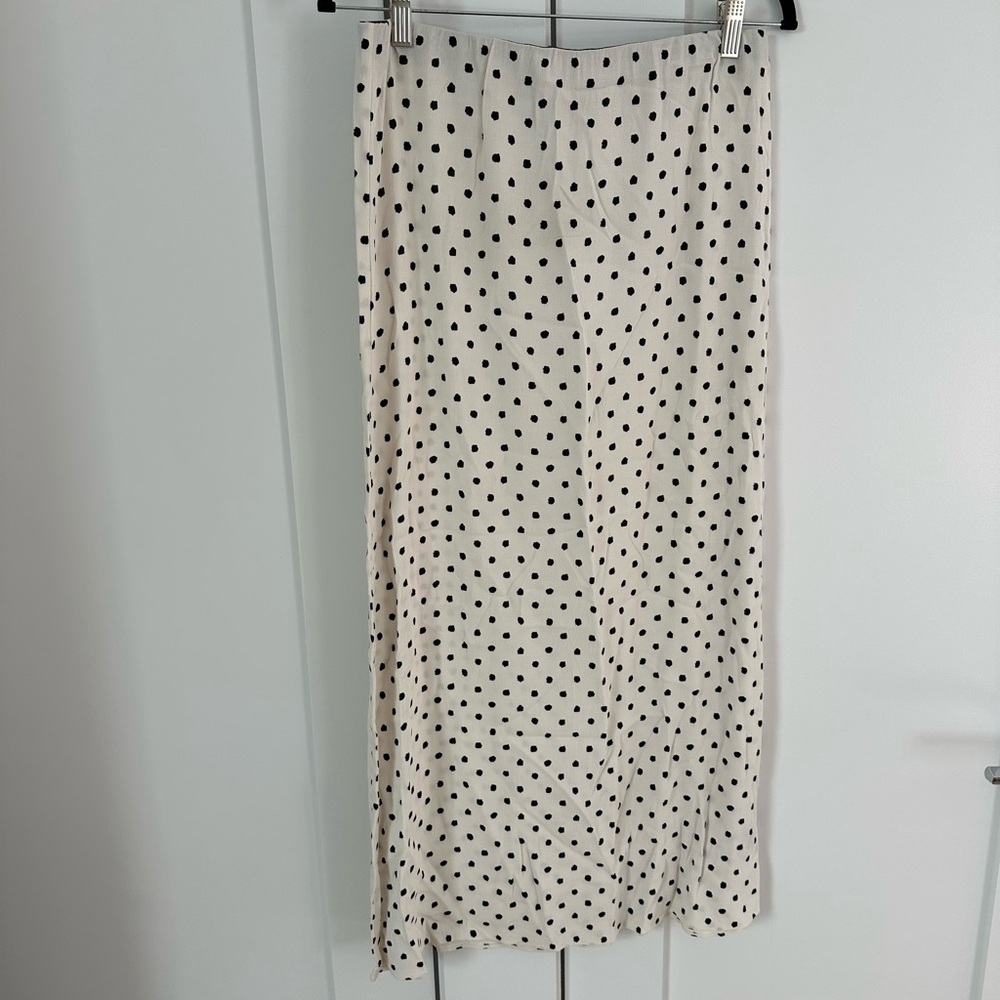 Jenni Kayne Cleo Slip Skirt Cream and Black Polka Dot